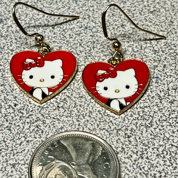 Cute cartoon Kitty earrings with stainless hooks - Picture 5 of 10